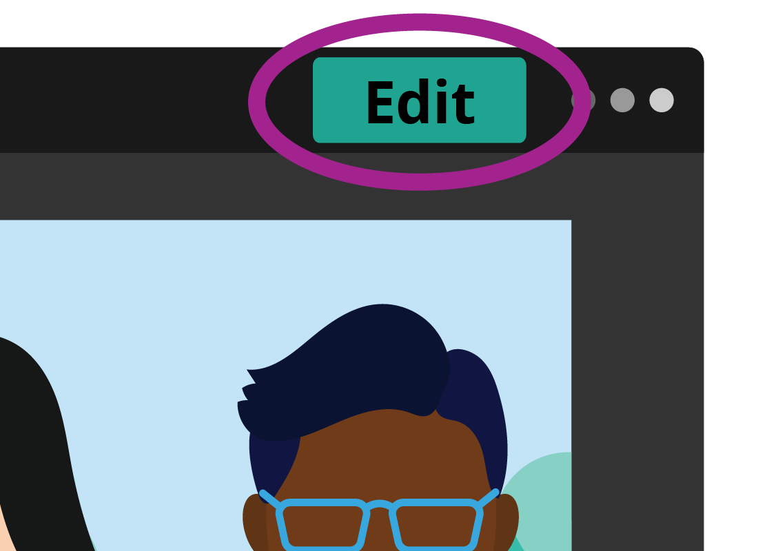 A zoomed-in look at the photo editor, highlighting the Edit button