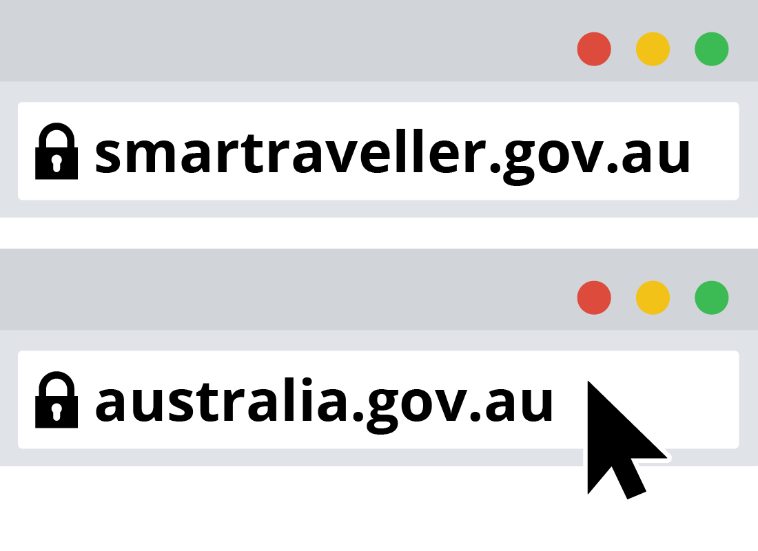 The Smartraveller and Australia.gov.au URLs