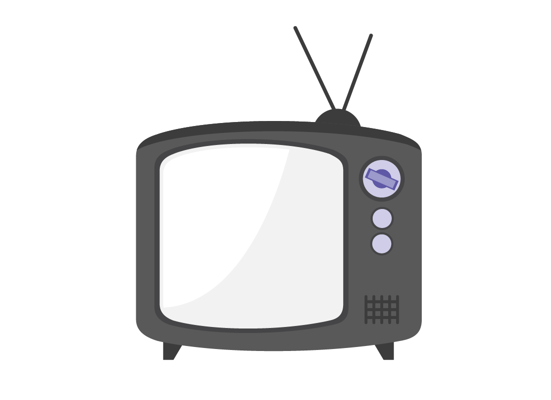 A graphic of an old-fashioned TV set.