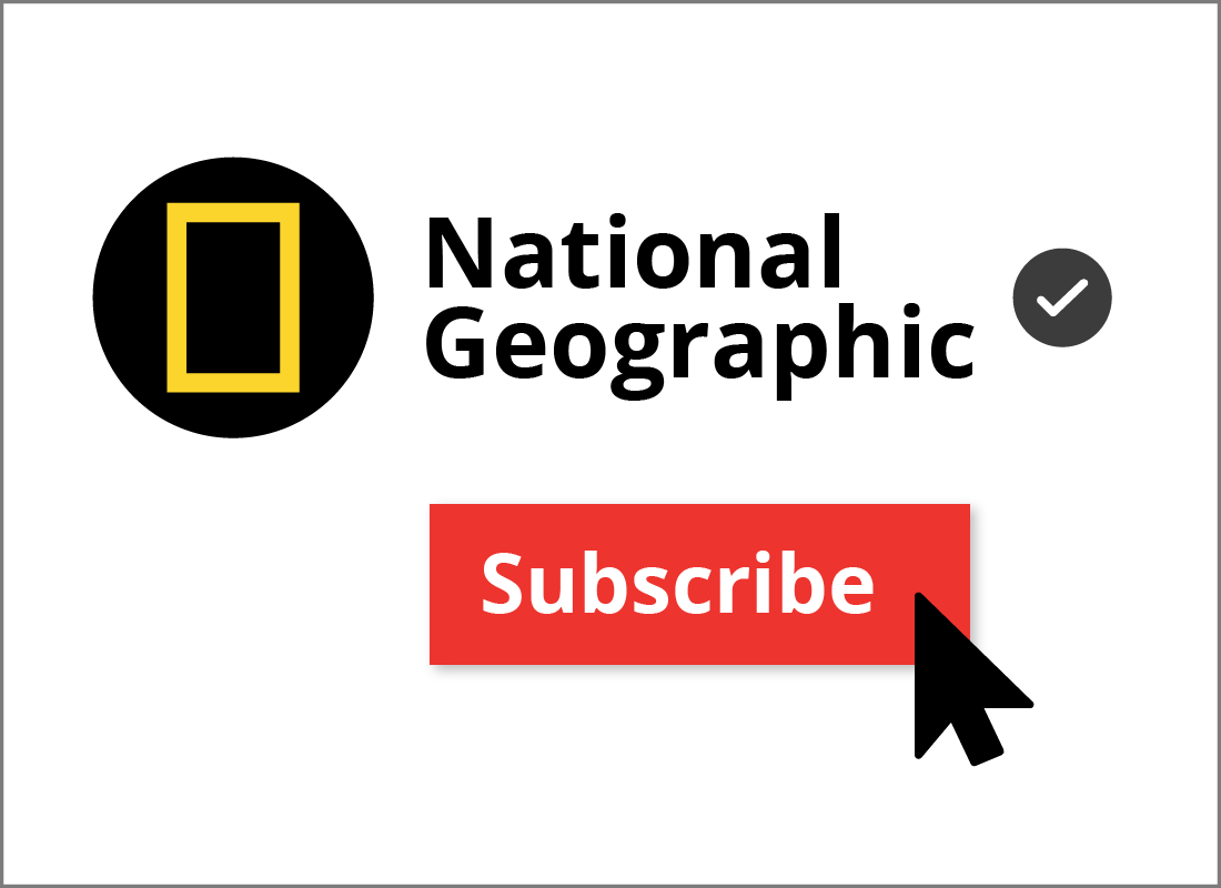 The Subscribe button next to a National Geographic video on YouTube