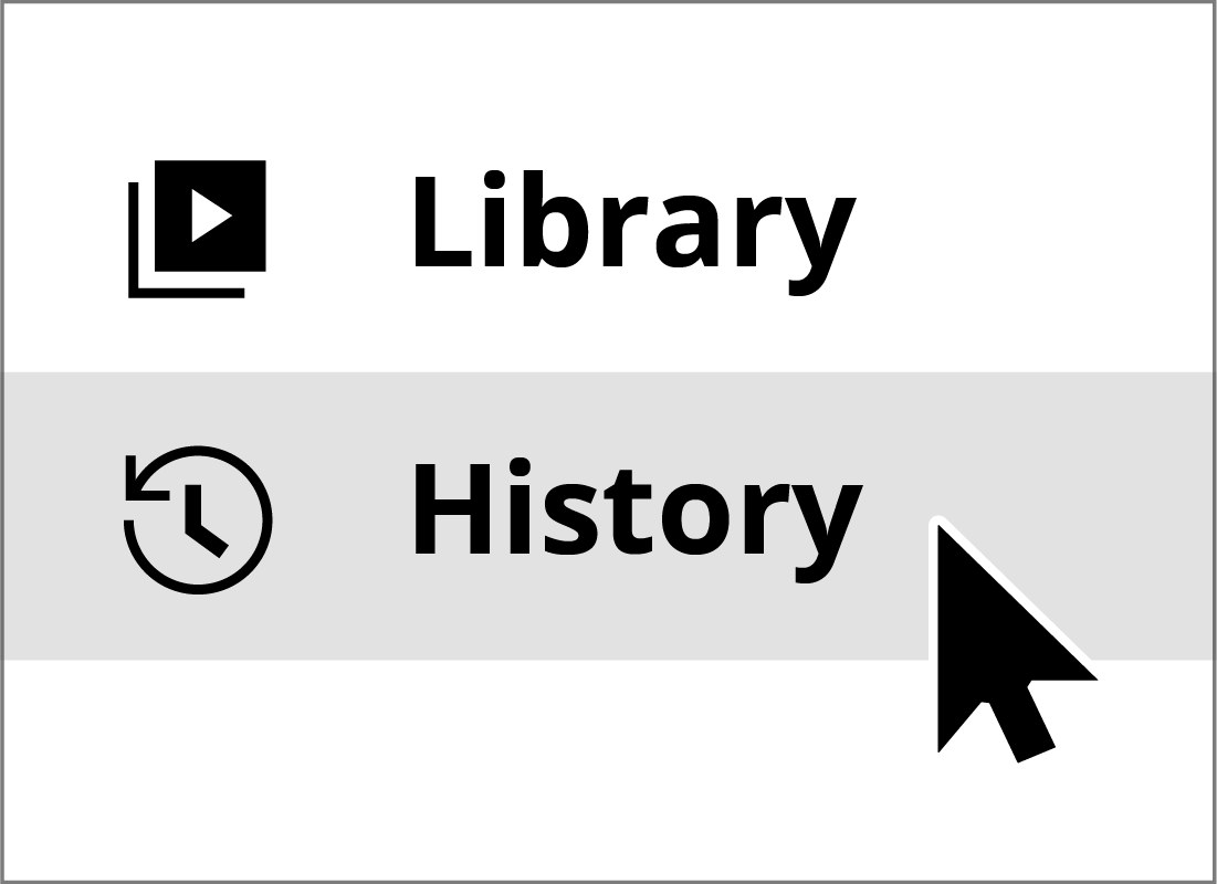 The History button on YouTube