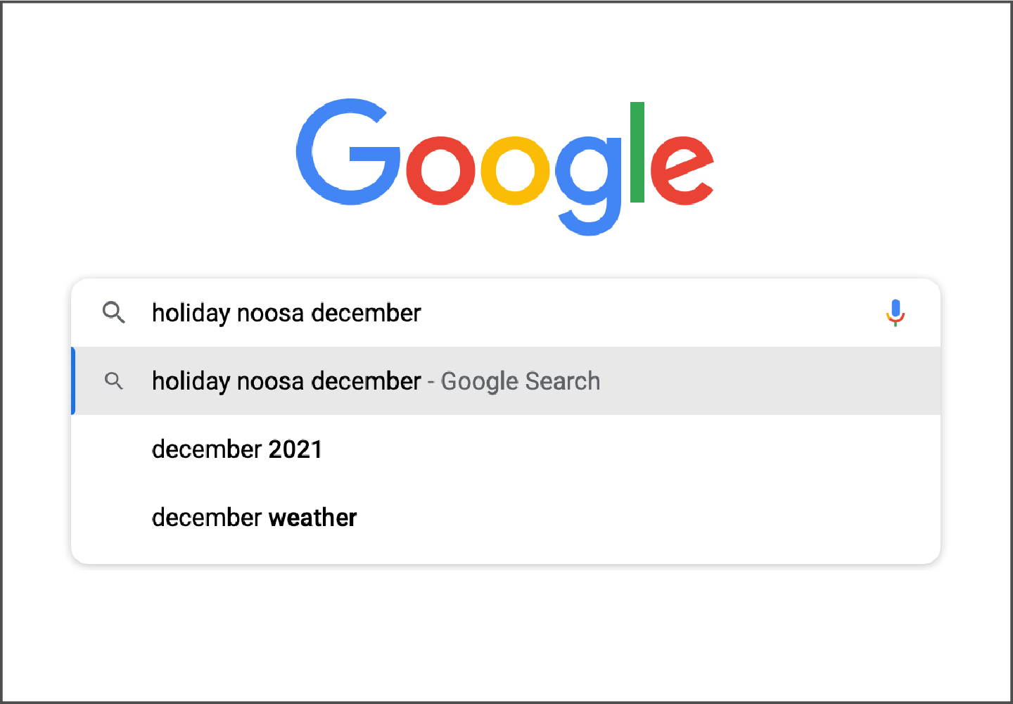 Sugerencias de Google debajo de un término de búsqueda