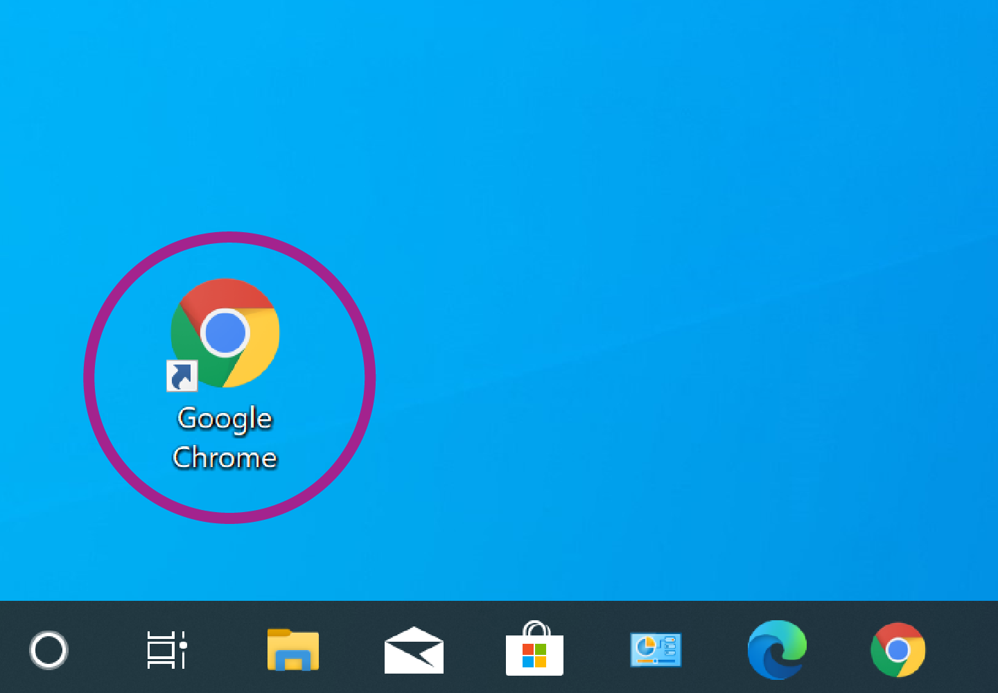 The Chrome icon displayed on a computer's desktop