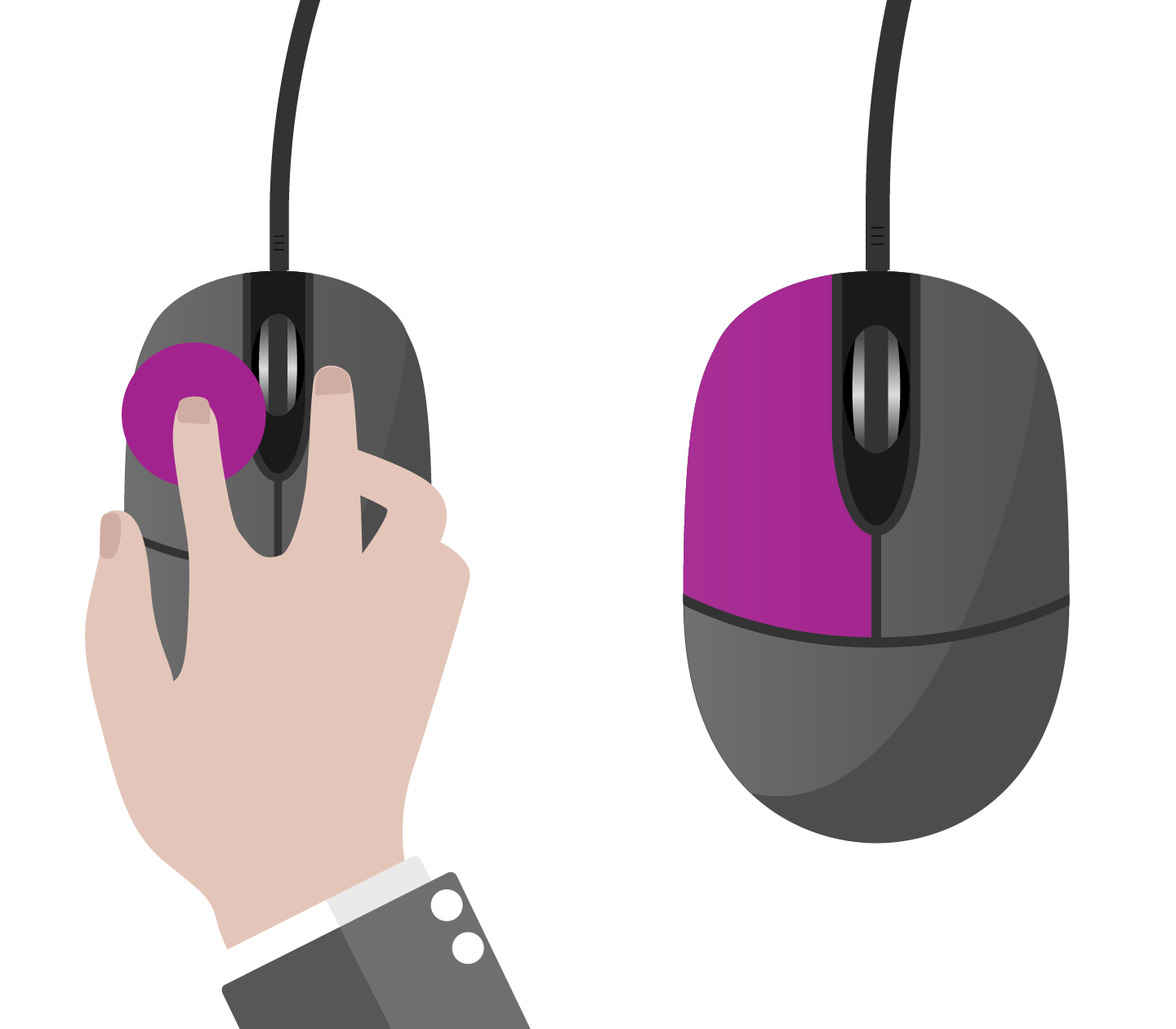 A left click on a mouse