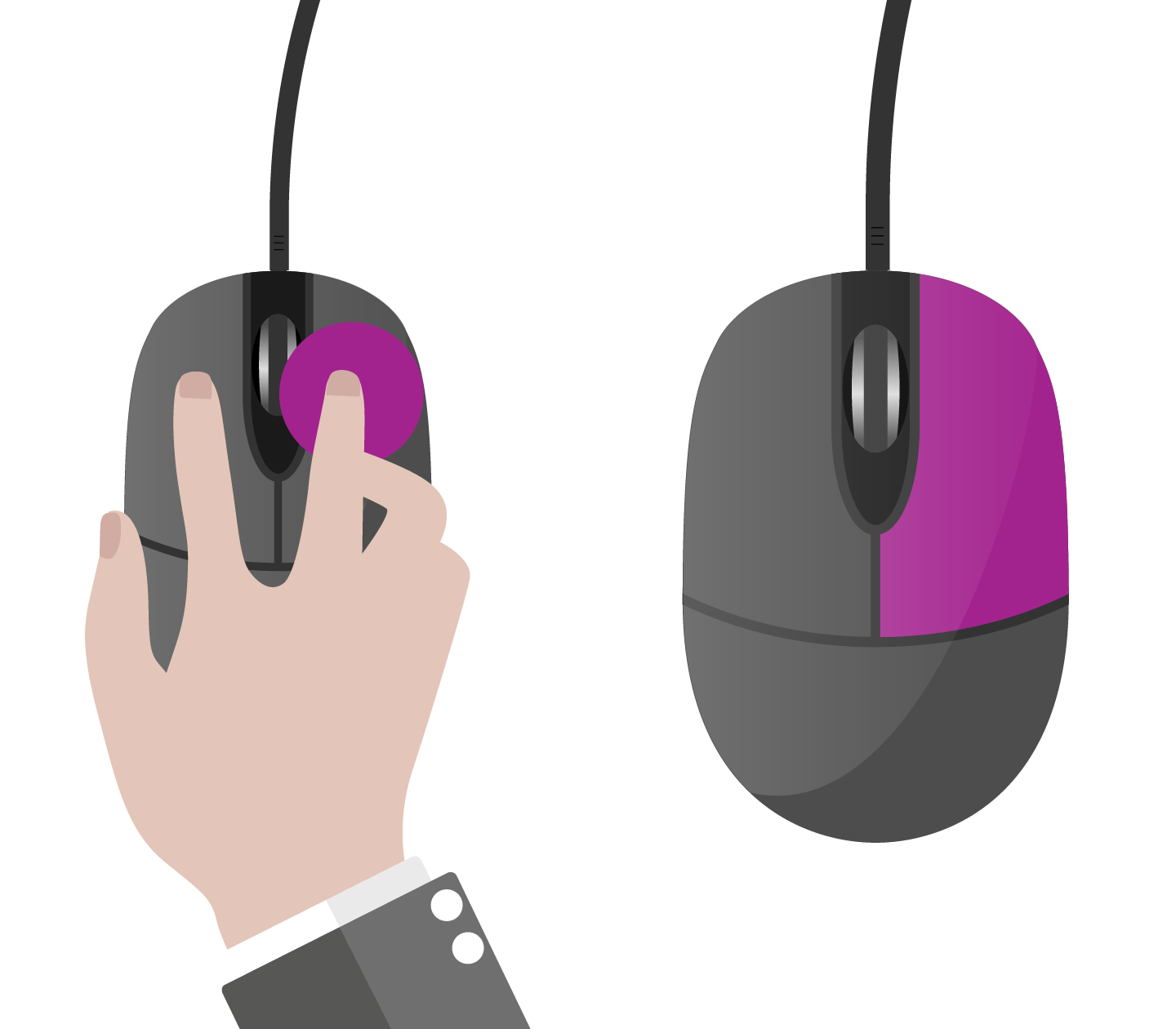 A left click on a mouse
