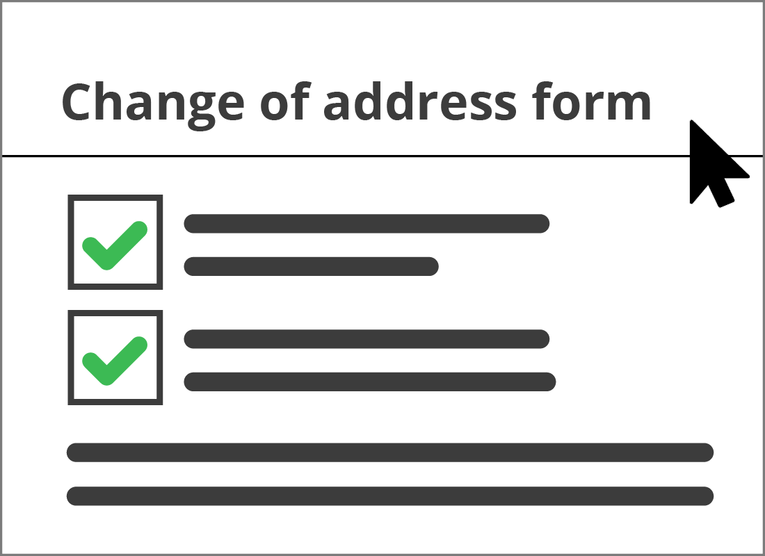 An illustration of a typical online change of address form.