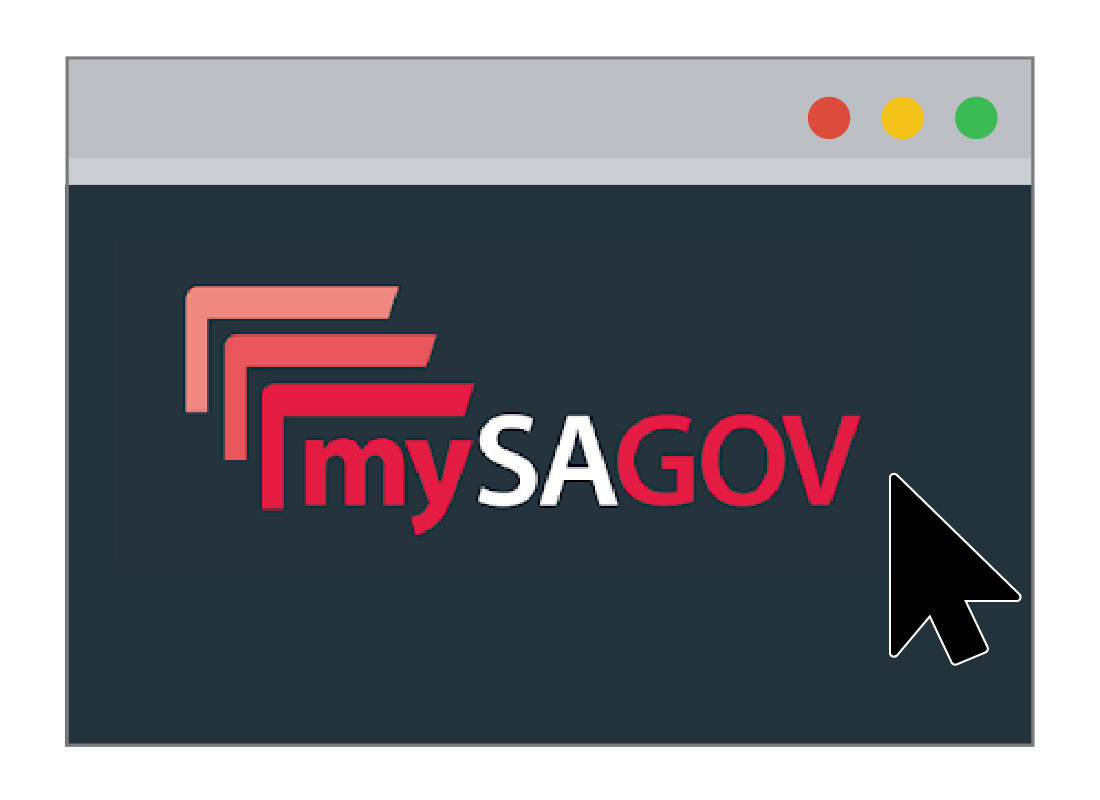 An illustration of the mySA GOV logo on a web page