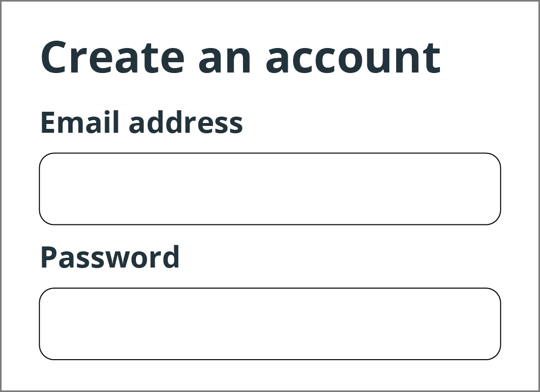 An illustration of a Create and account online form