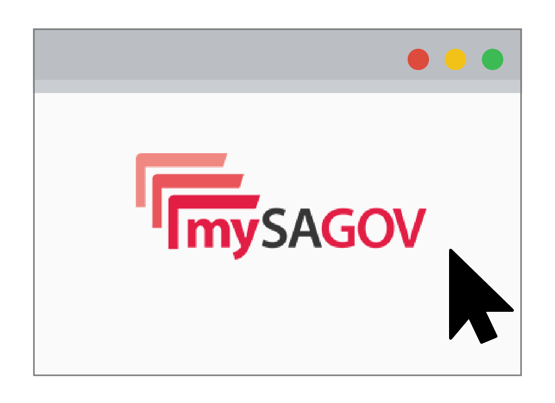 An illustration of the mySA GOV logo on a web page