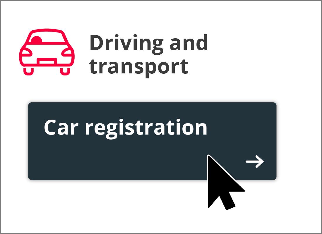 An illustration of a Car registration link on a web page