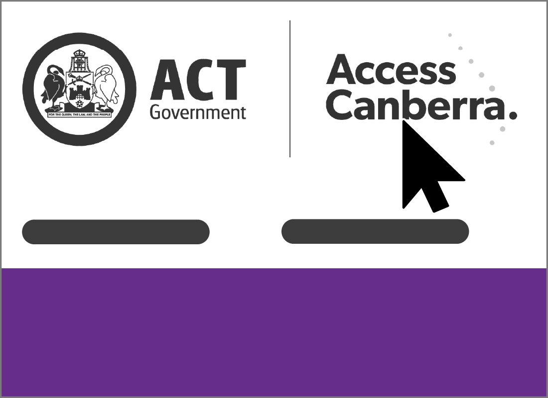 An illustration showing a cursor pointing to the Access Canberra words on a web page