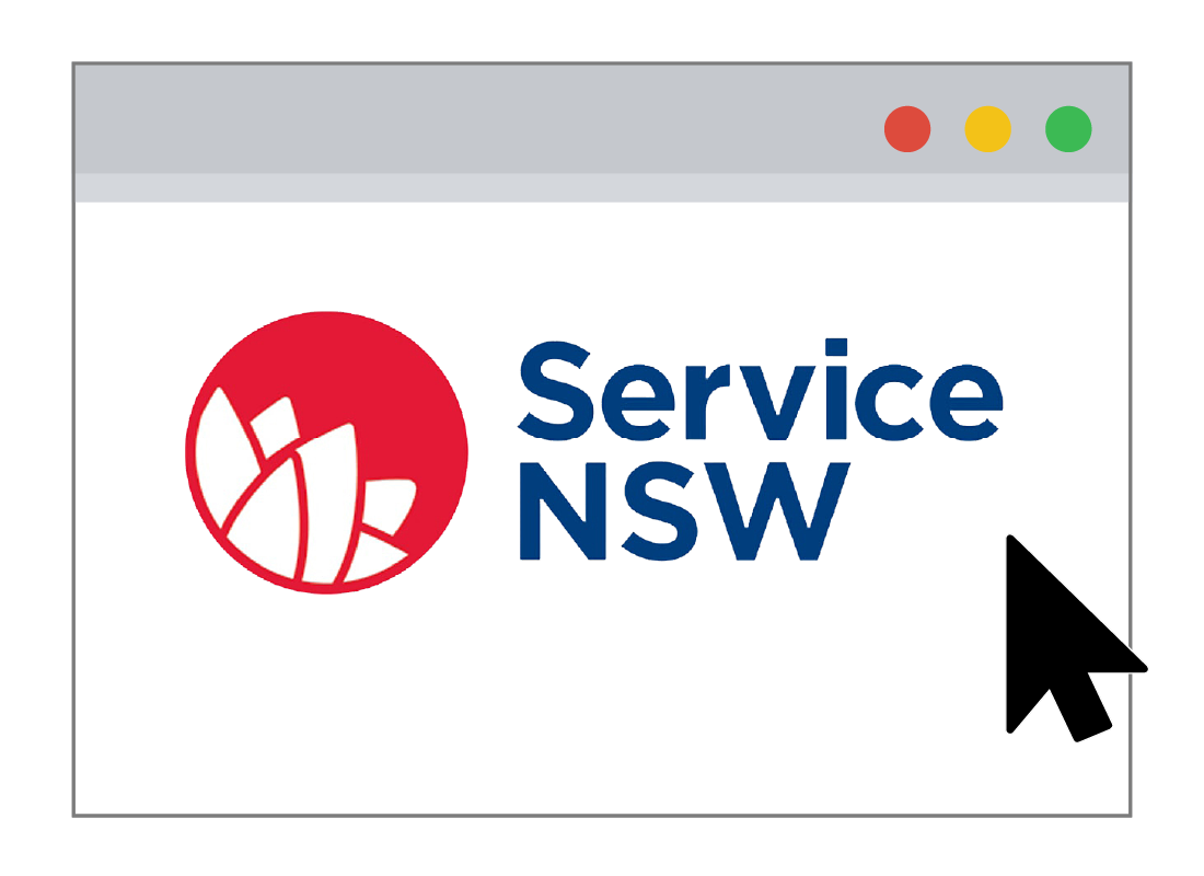 Webpage with service NSW logo