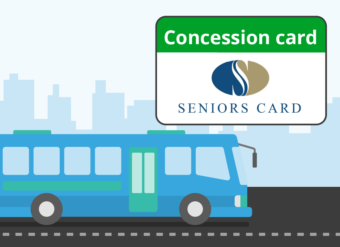 A seniors sconcession card and a bus.