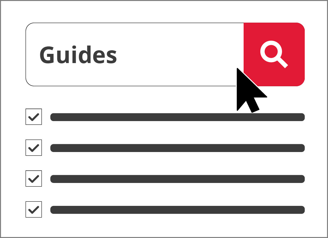 YWebsite showing a list of results for guides.