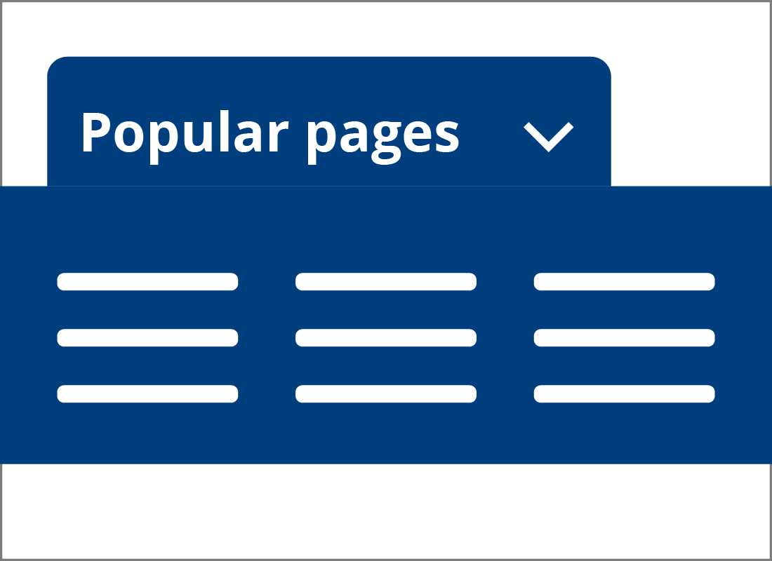 Website showing popular pages