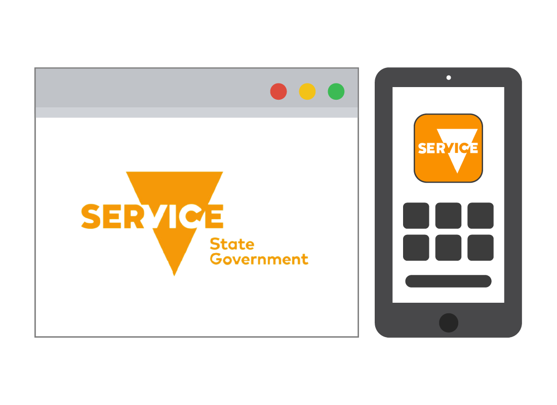 The Service Victoria website and app on smartphone