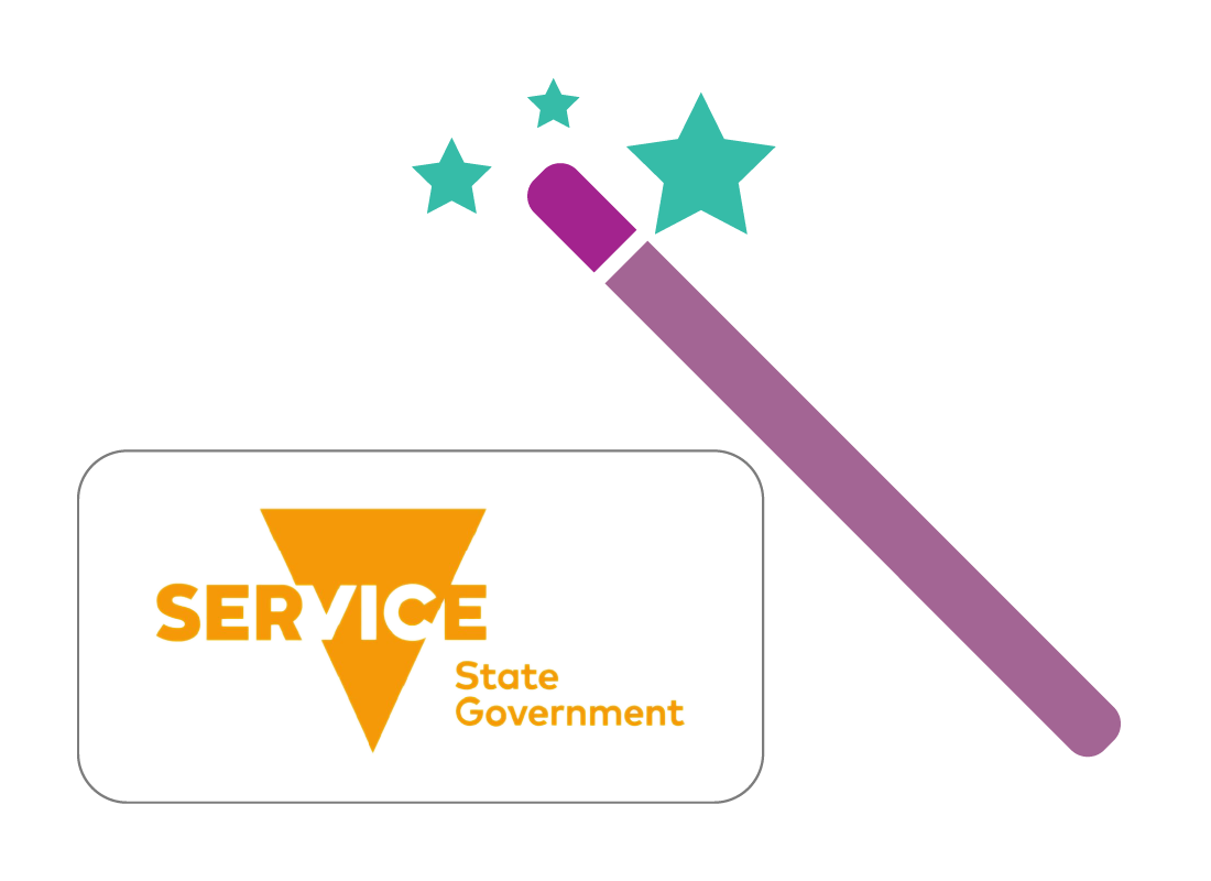 Service Victoria logo and wand