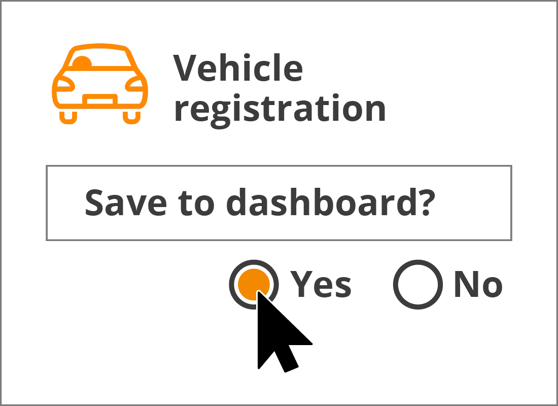 Saving registration details to your dashboard.