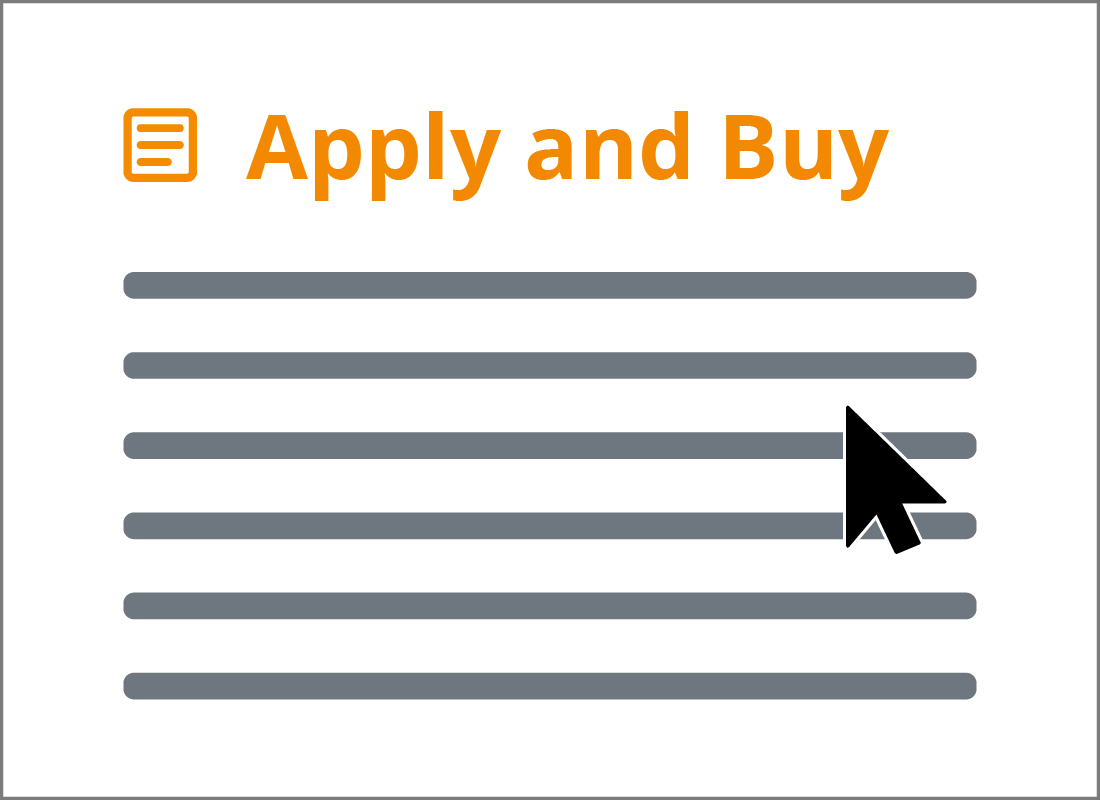 The apply and buy webpage
