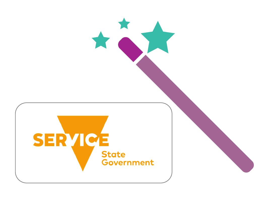 Service Victoria logo with a wand