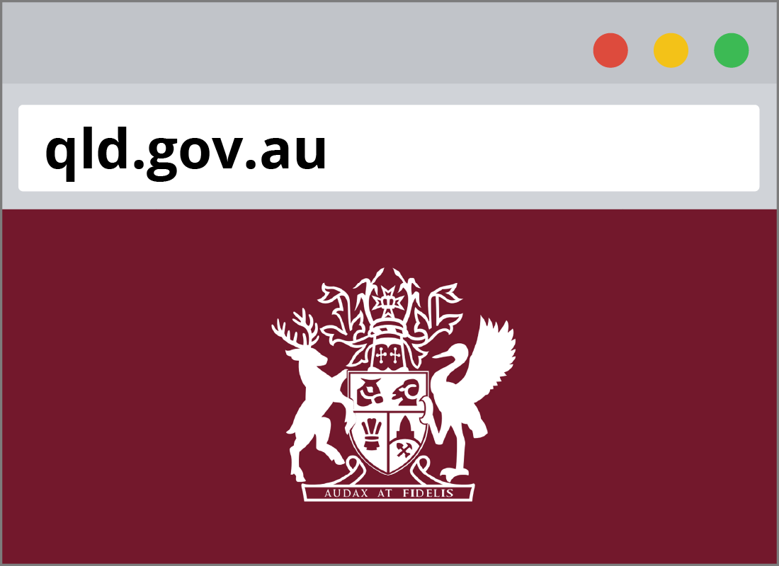 QLD website with URL displaying