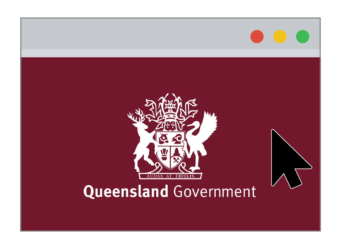 QLD coat of arms on a webpage