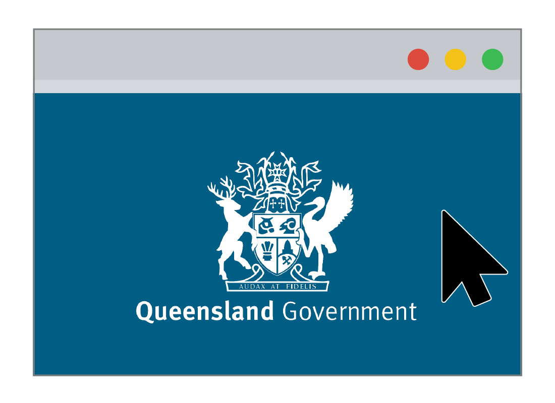 QLD coat of arms on a webpage