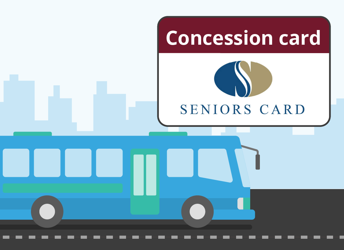 A seniors card and a bus.