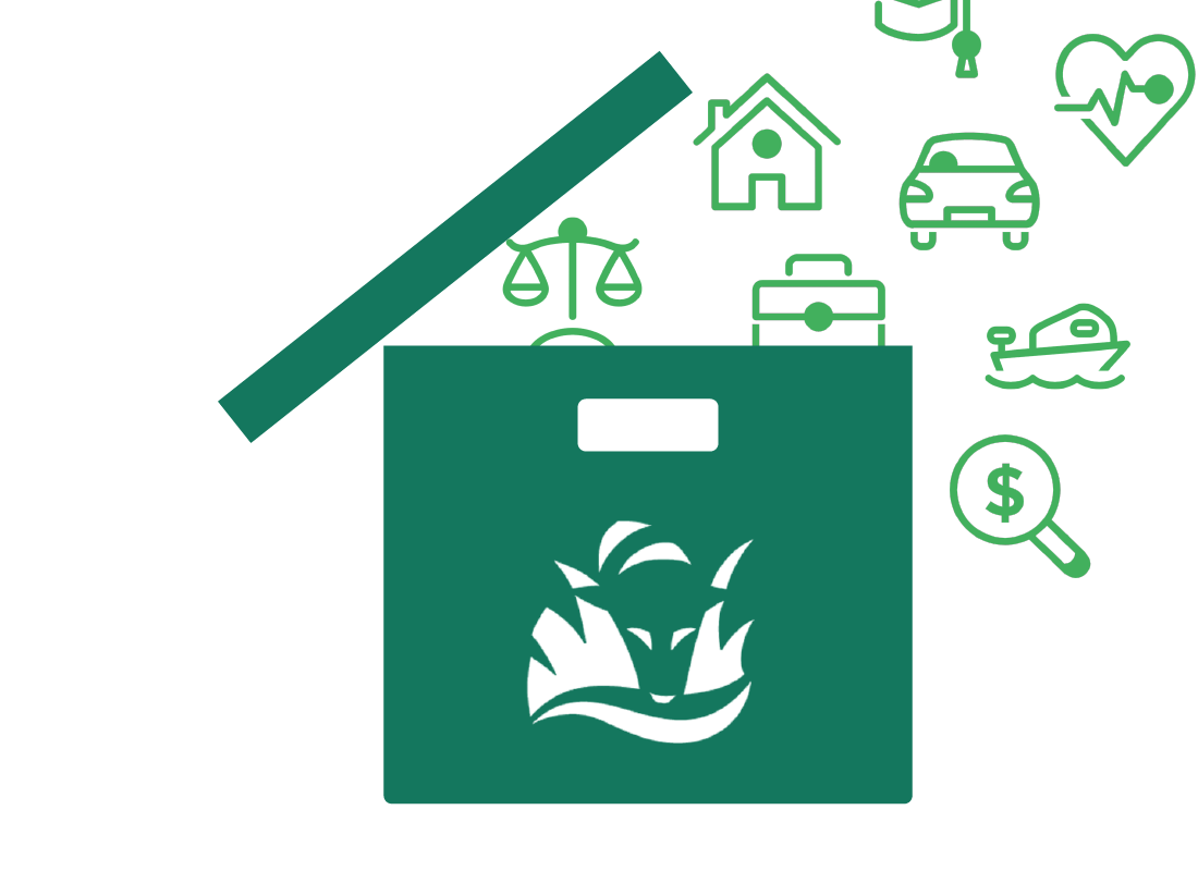 A box with a range of services in it