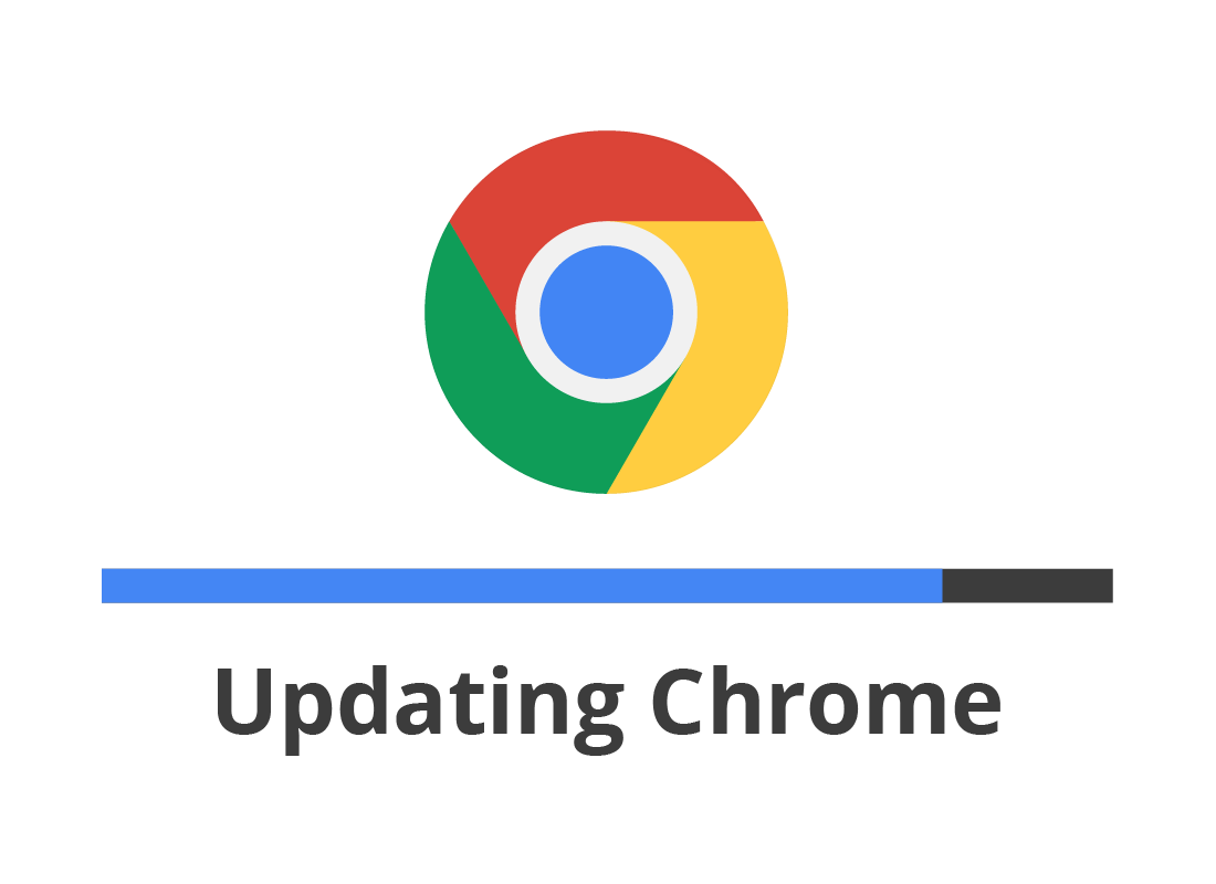 An illustration of a Chrome update in progress