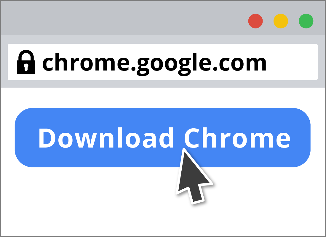 An illustration of the Download Chrome button on chrome.google.com
