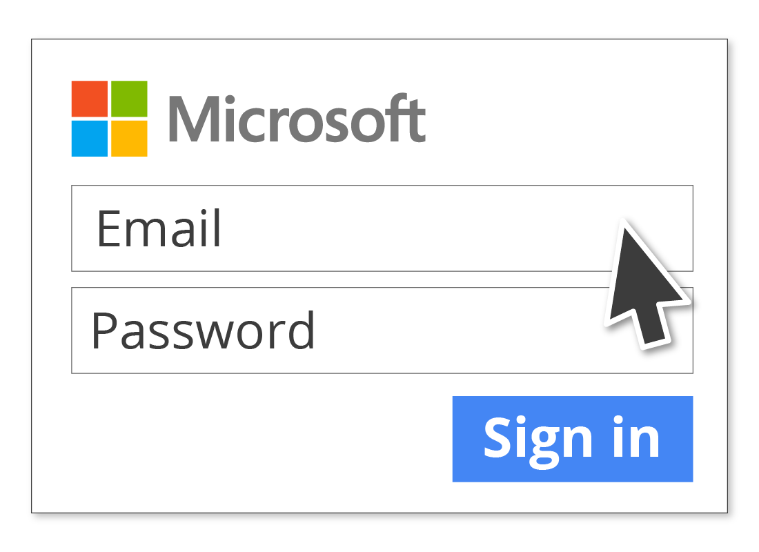 The Microsoft Account sign in form