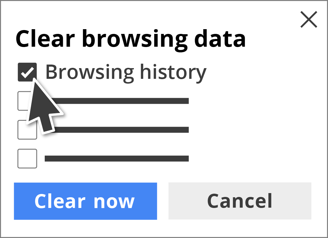 An illustration of the Clear browsing data panel
