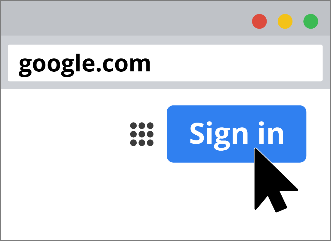 The sign in button on google.com