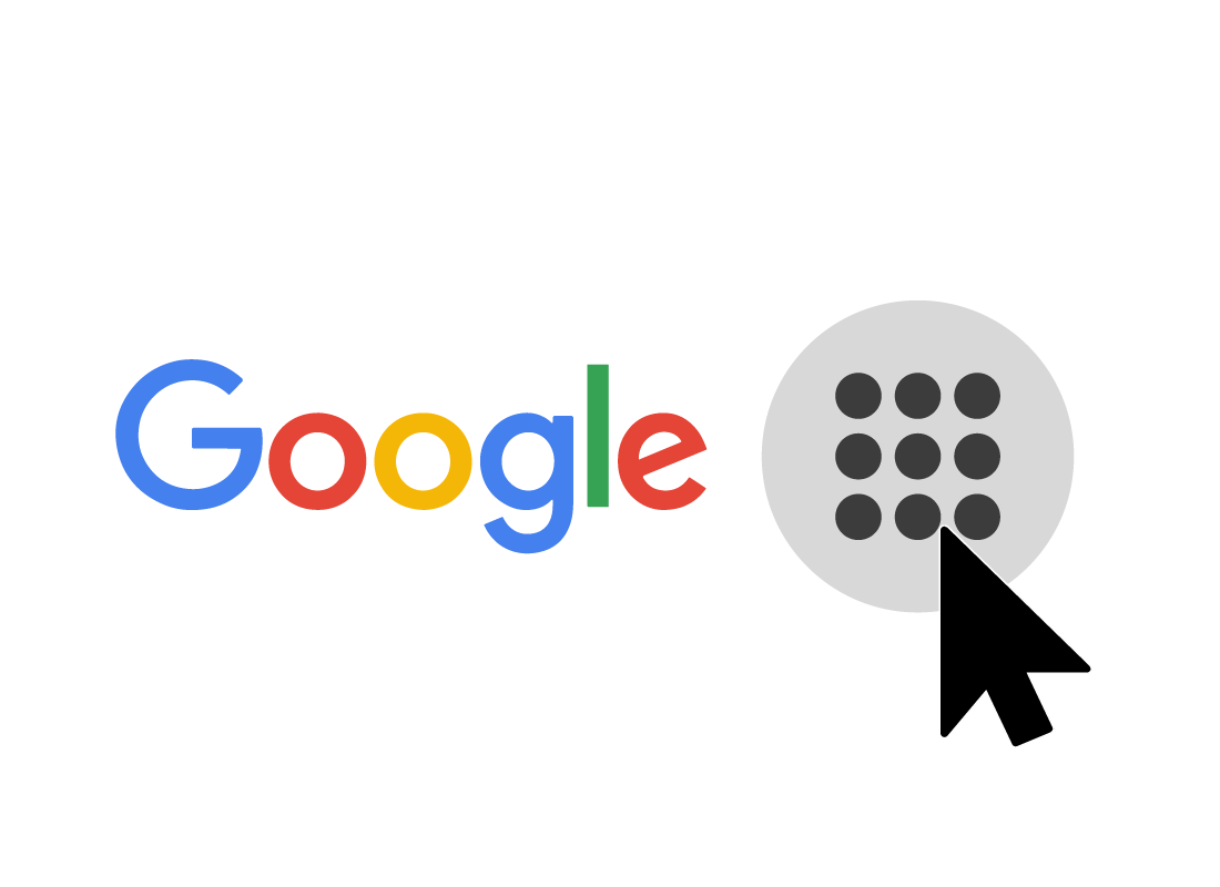 The Google logo and app grid icon