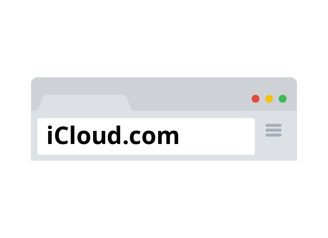 A web browser showing the icloud.com web address