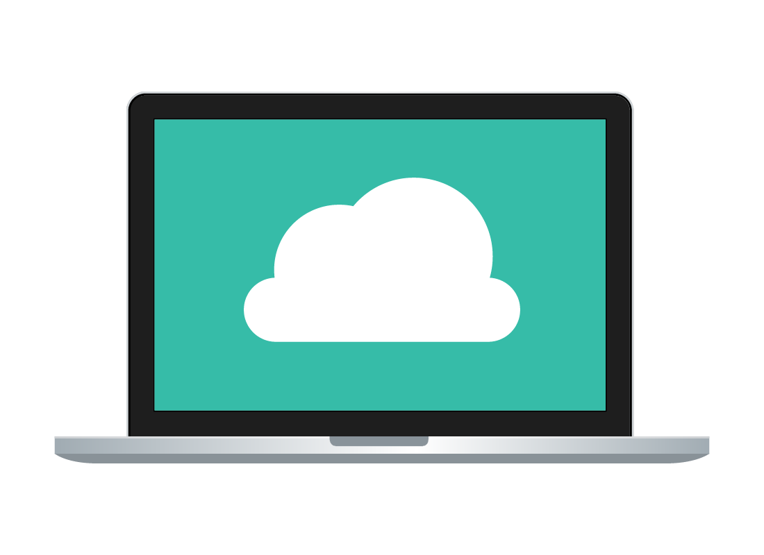 Laptop with cloud icon