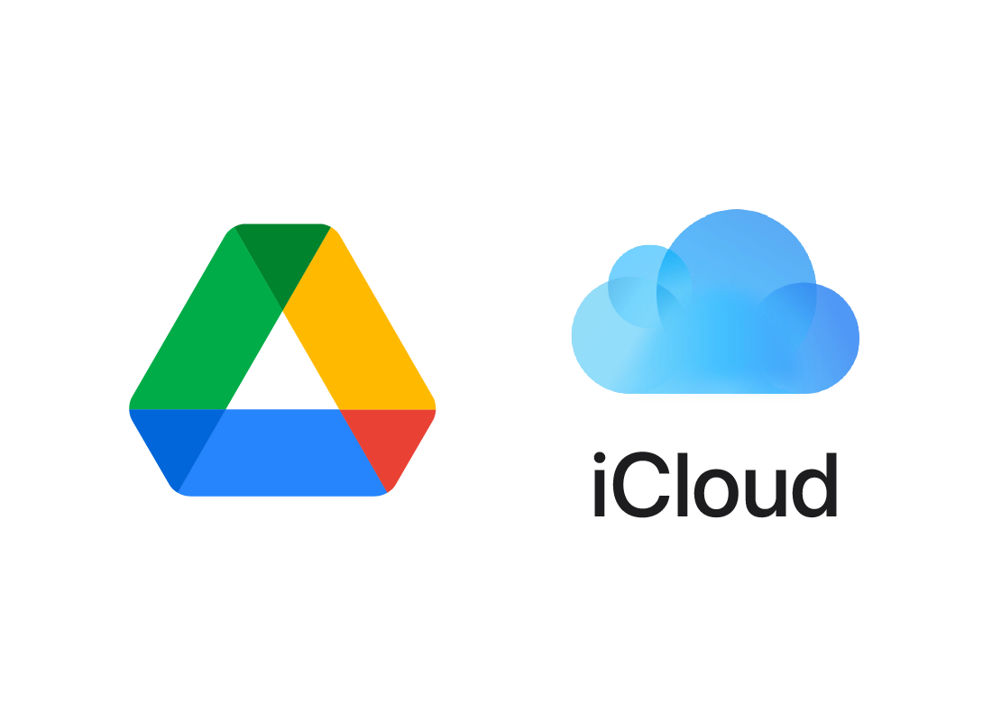 Google drive and icloud icons