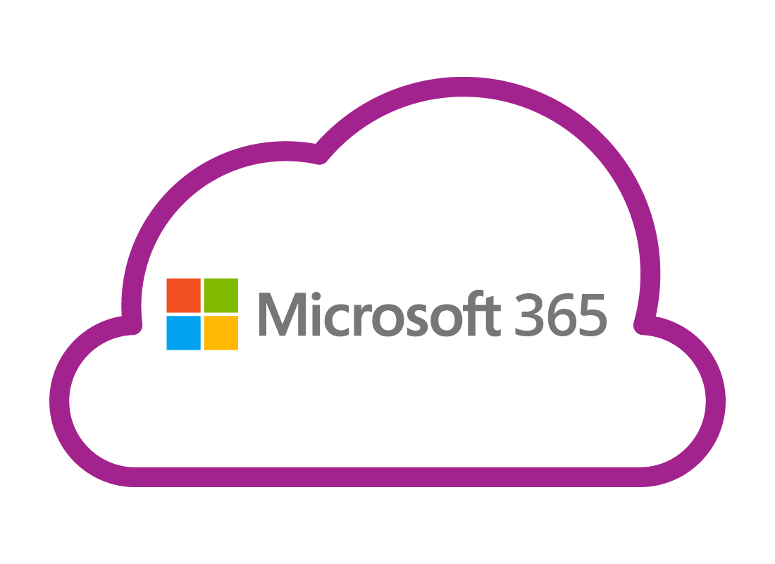 cloud with microsoft 365 logo in it