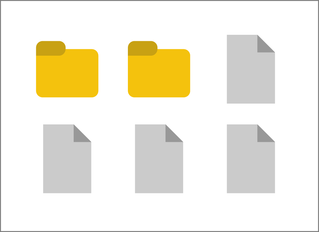 A range of files and folders.