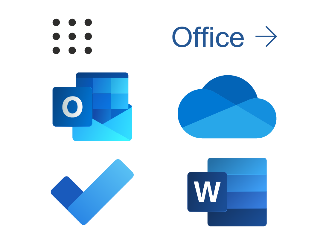 A range of Office 365 icons