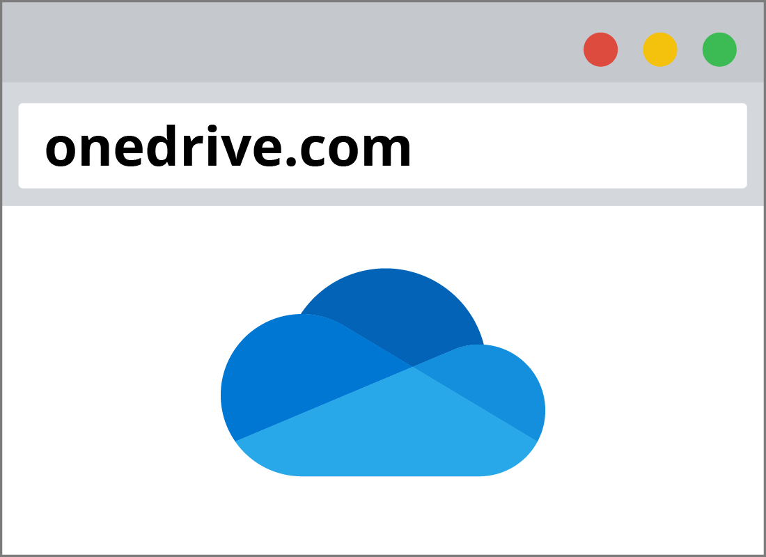 The OneDrive cloud icon and URL
