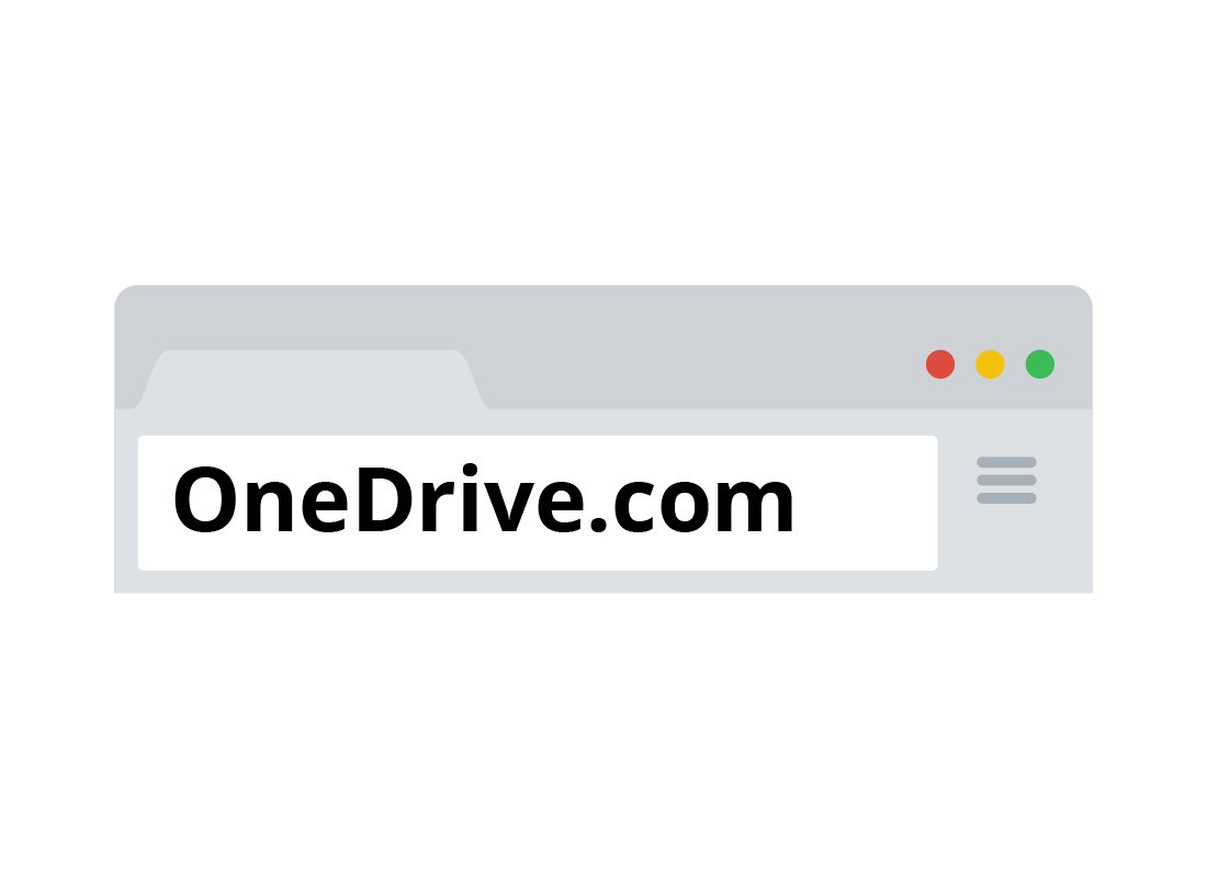 The OneDrive URL displaying in the address bar