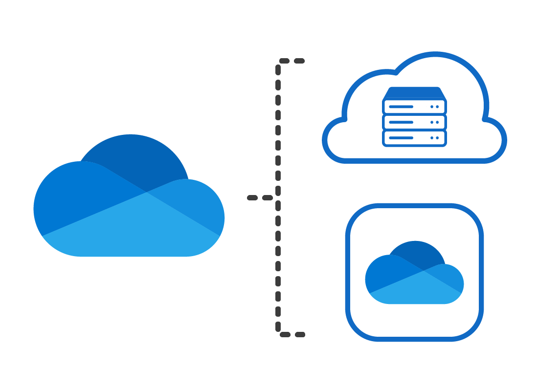 One drive logo with cloud storage