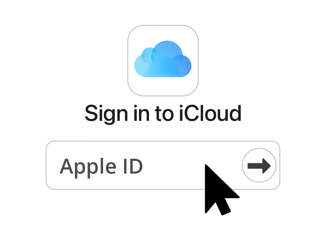 icloud sign in screen.