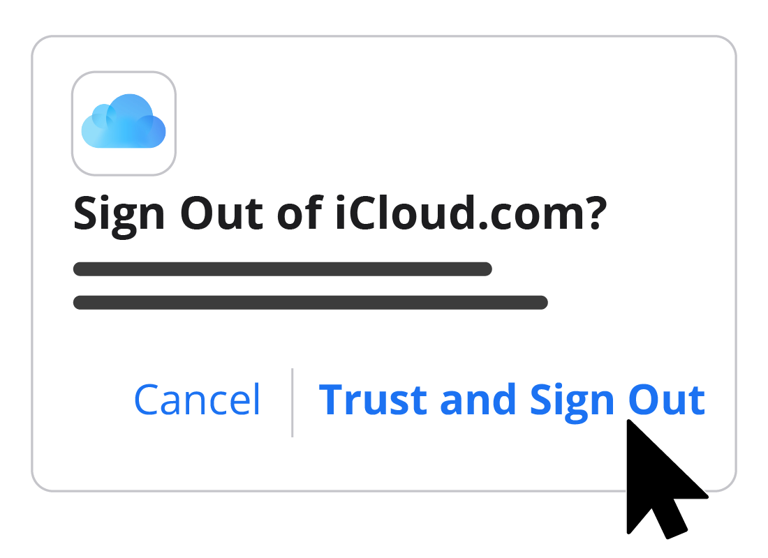 Trust and sign out screen