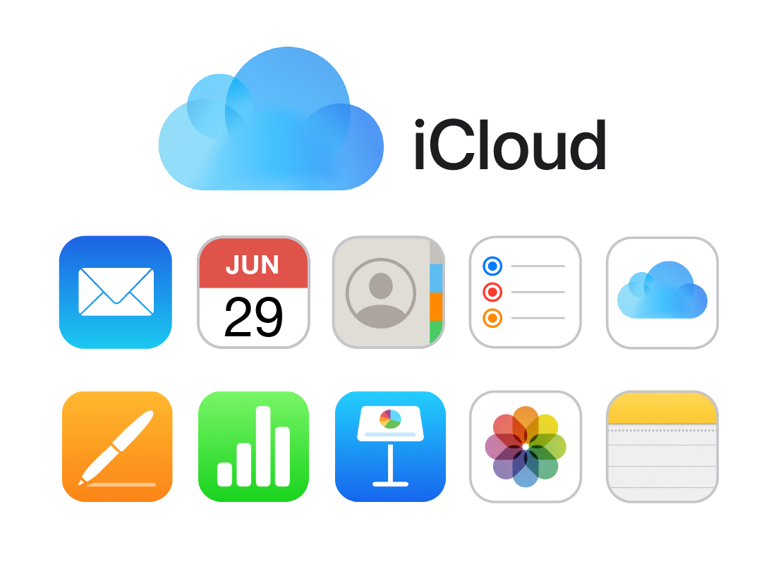 icloud logo with various apps