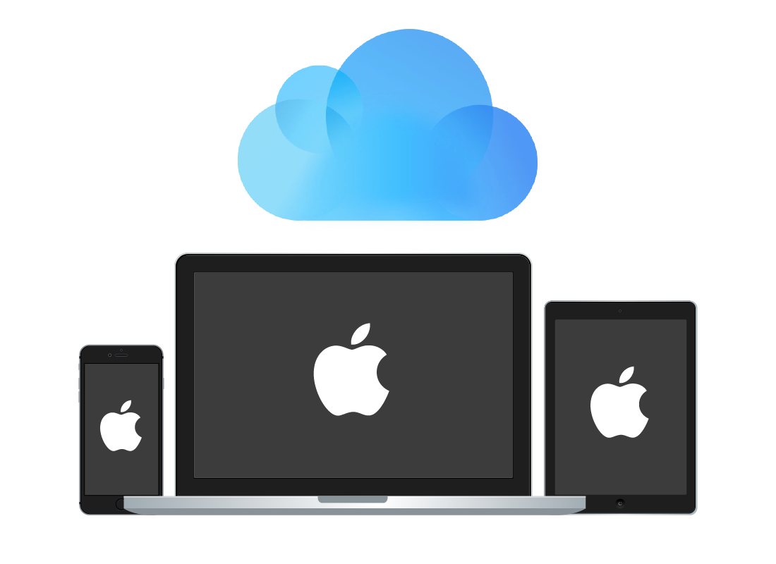 icloud icon sitting over various apple devices