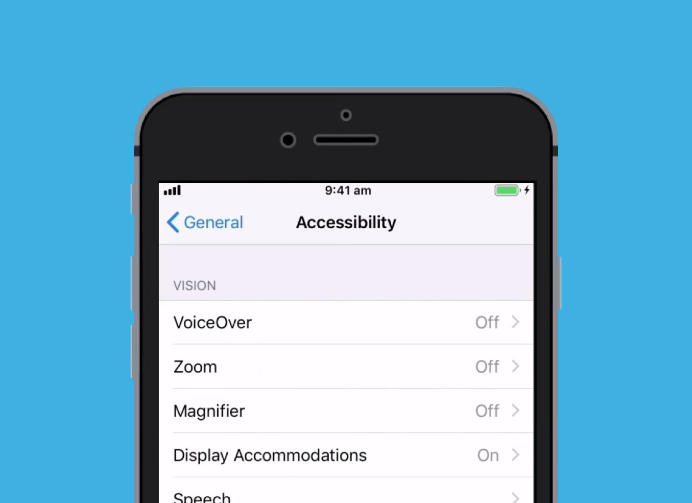 iPhone Accessibility options