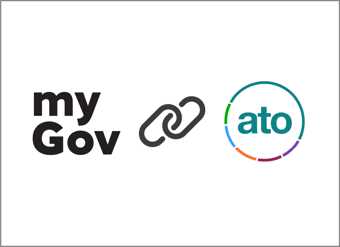 An illustration showing myGov can be linked to your online ATO account.